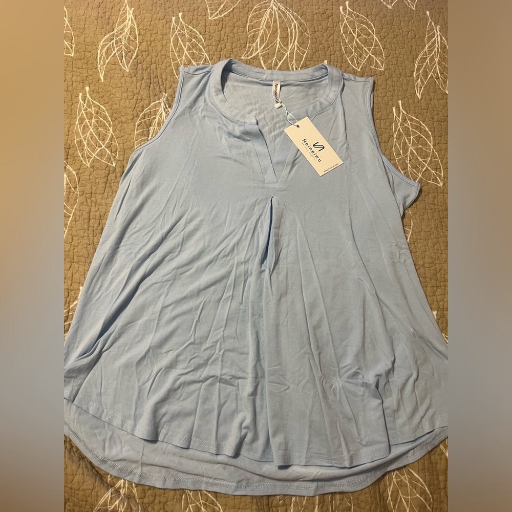 Amazon Top “Neineiwu” Blue V-Neck Blouse